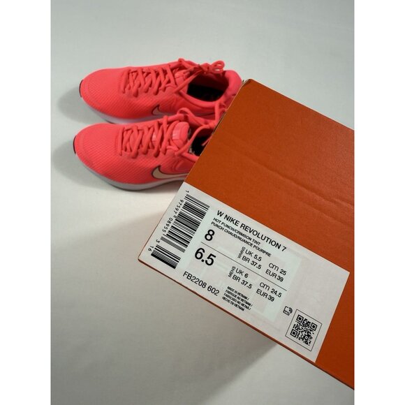 New Women’s Size 8 Hot Punch Nike Revolution 7 Running Shoes FB2208 602 - Picture 10 of 10